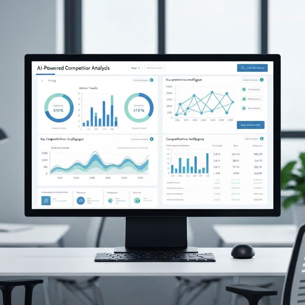 AI-powered competitor analysis dashboard showing pricing trends and market insights