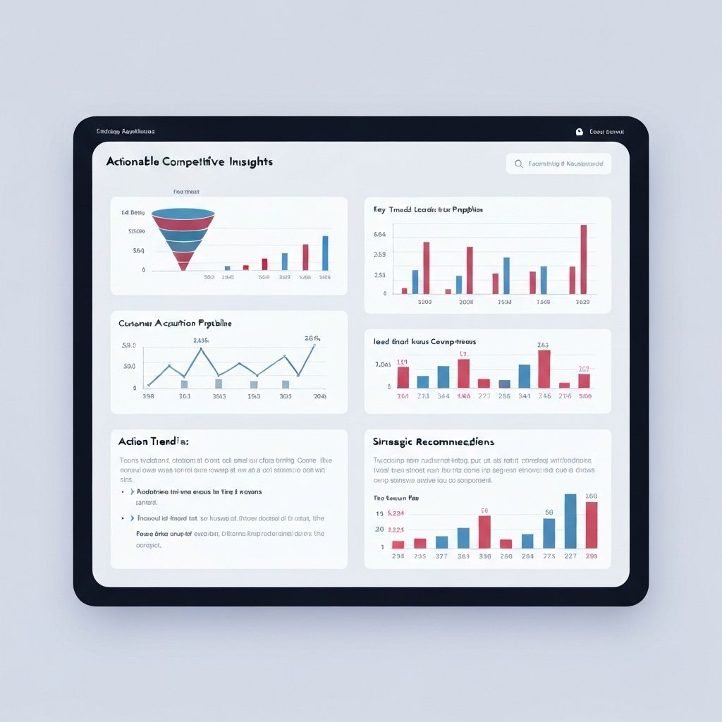 Dashboard showing competitive insights with recommended actions