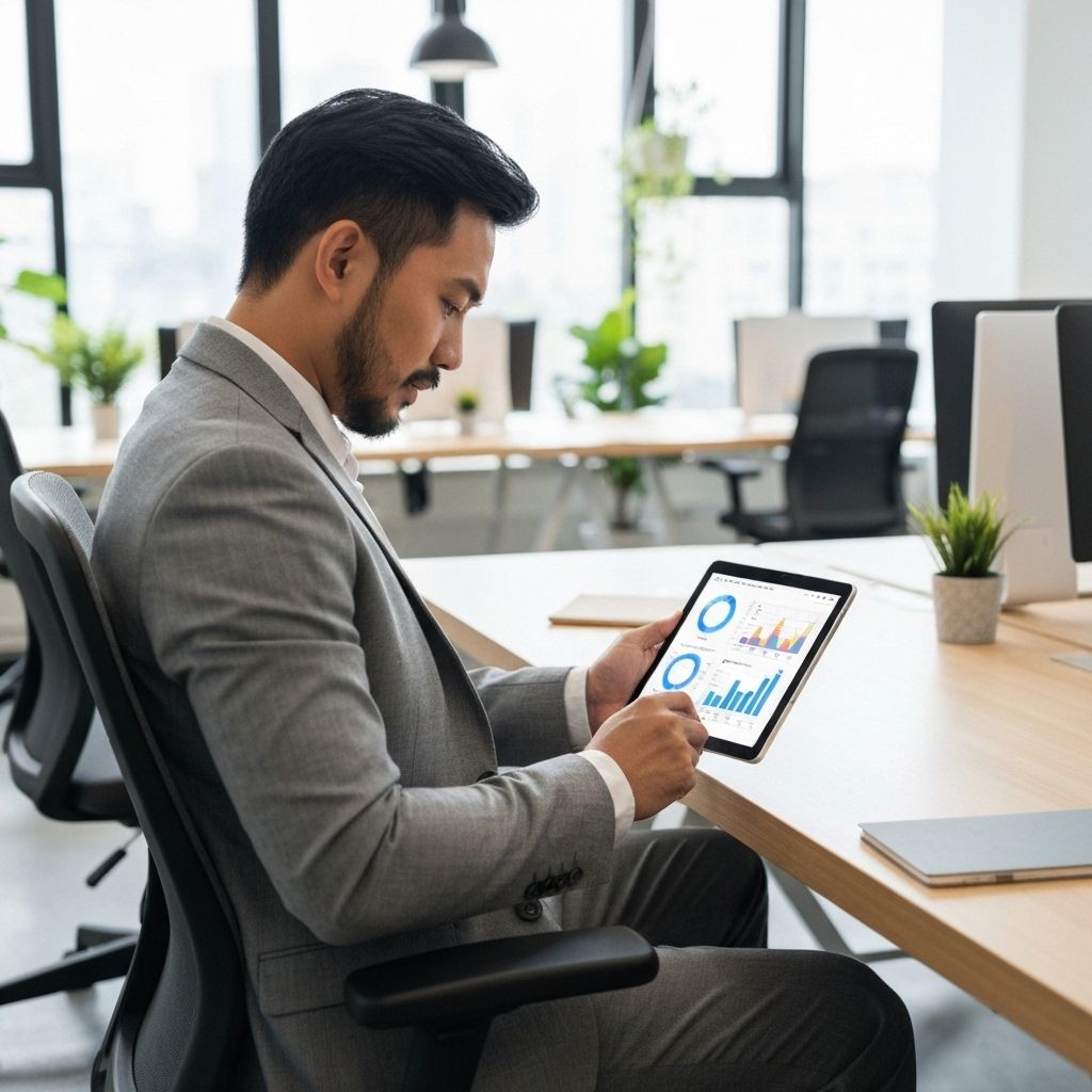 Busy entrepreneur multitasking with business operations