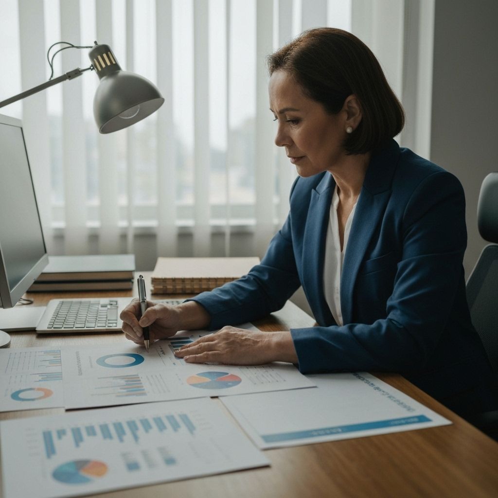 Business owner planning growth strategy with data insights