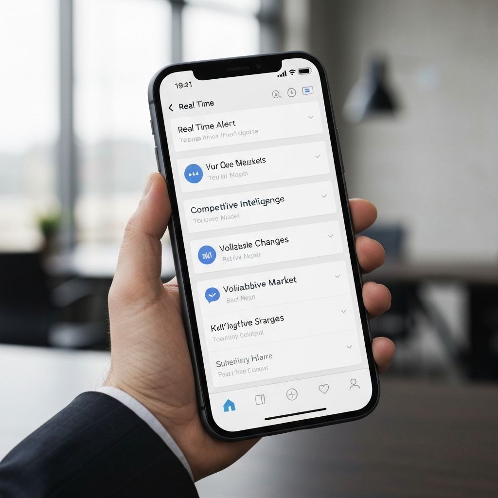 Business owner receiving urgent market alert on smartphone